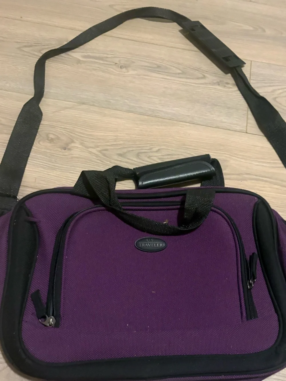 Purple Men's Messenger Bag with Shoulder Strap